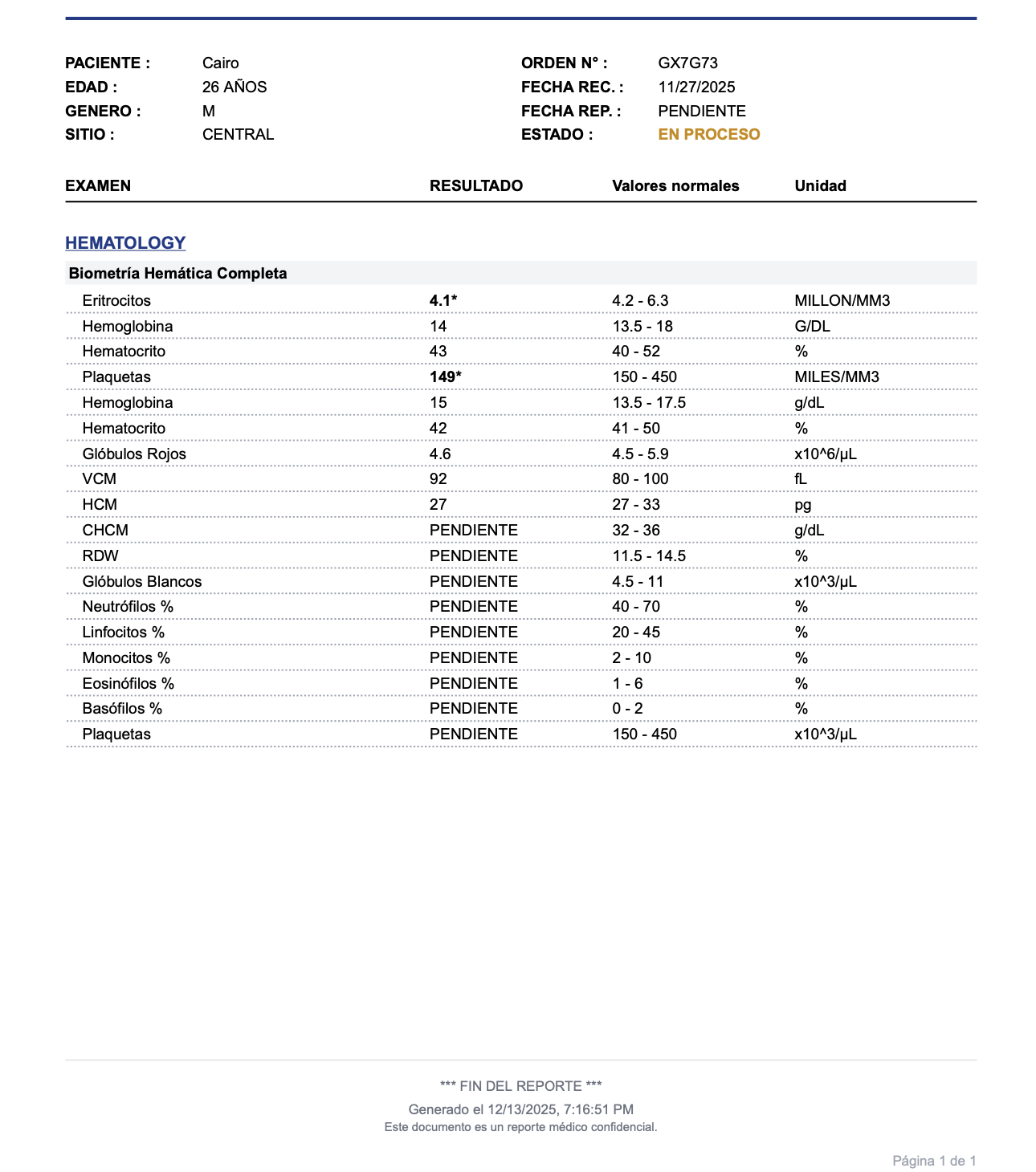 Reportes Profesionales de Laboratorio